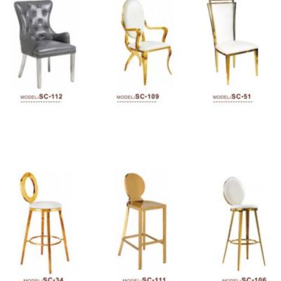 Golden stainless steel chairs