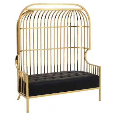 Golden stainless steel bird cage chairs