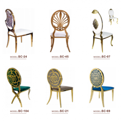 Golden stainless steel chairs - 副本